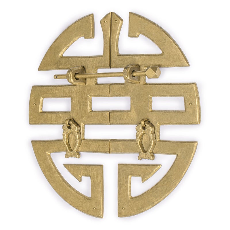 Hardware Philosophy Brass ""Happiness"" Character Cabinet Face Plate Backplate Hardware Set 9.6"" - Image 2